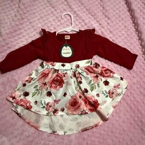 Red and Floral Baby Dress